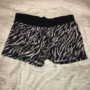 Zebra print spandex shorts